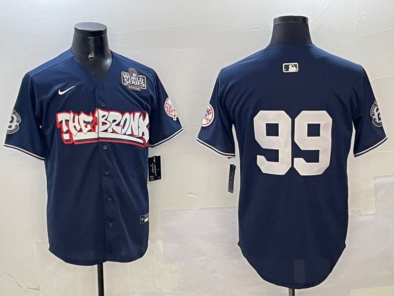 Men New York Yankees #99 Judge Drak Blue four generations Joint Name 2025 Nike MLB Jersey style 9